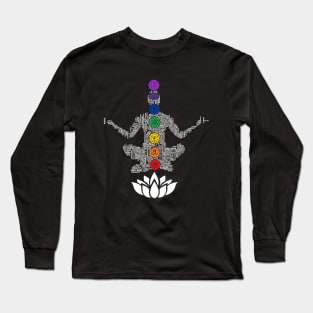 Typography Yoga Chakras II Long Sleeve T-Shirt